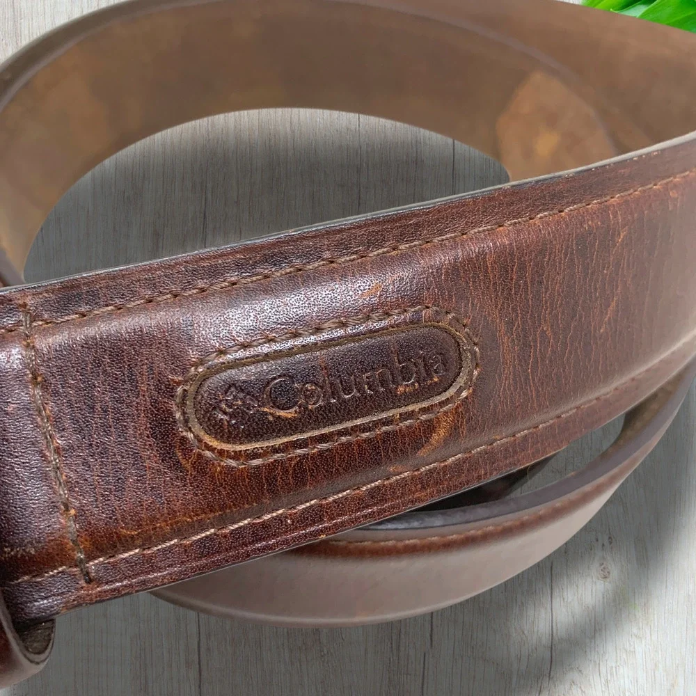 Columbia Sportswear Company Belt Men's Sz 46 Brown Classic Leather Belt
